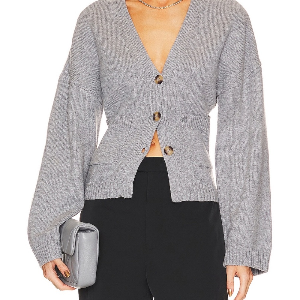 Women's Gray Cardigan Sweater